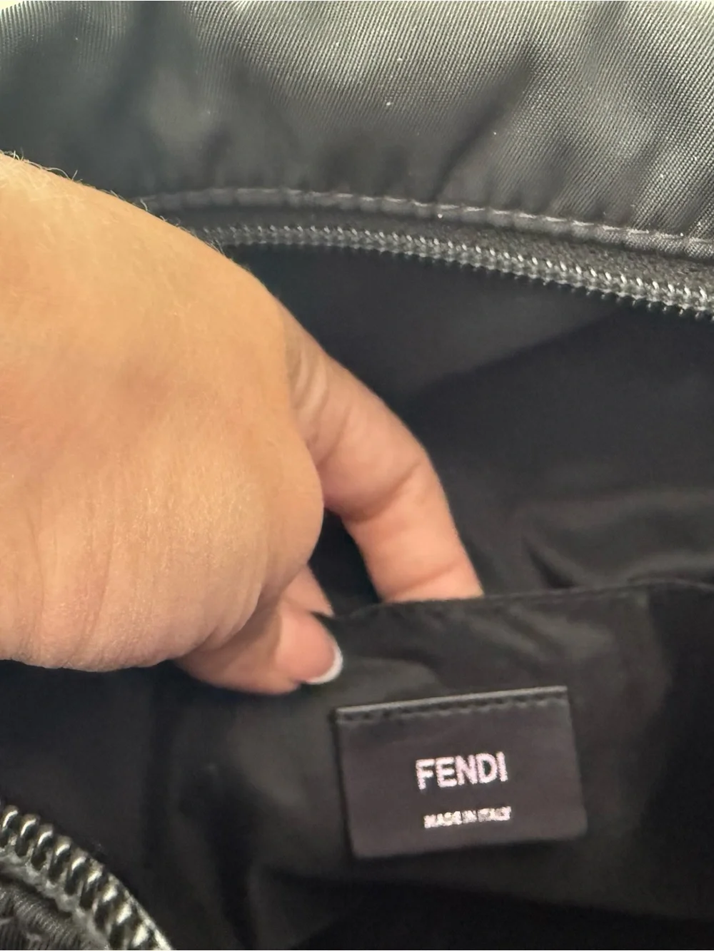 Fendi Black Leather and Nylon Changing Bag